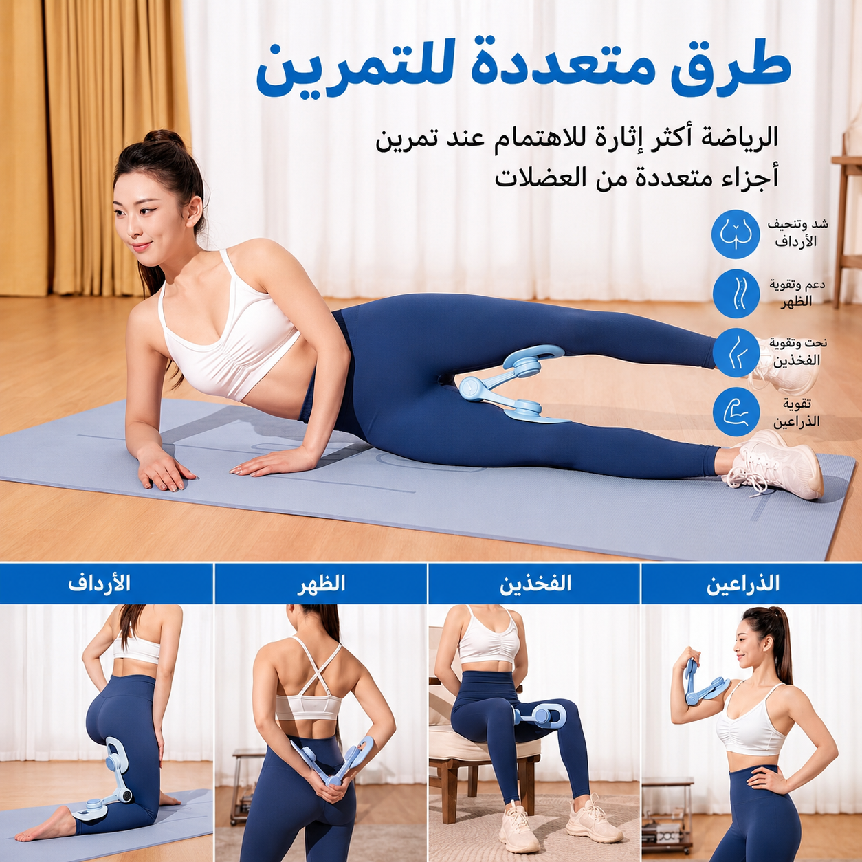 احصلي على منحنيات مثالية بدقة مع جهاز MERACH الذكي لتدريب الفخذين والوركين