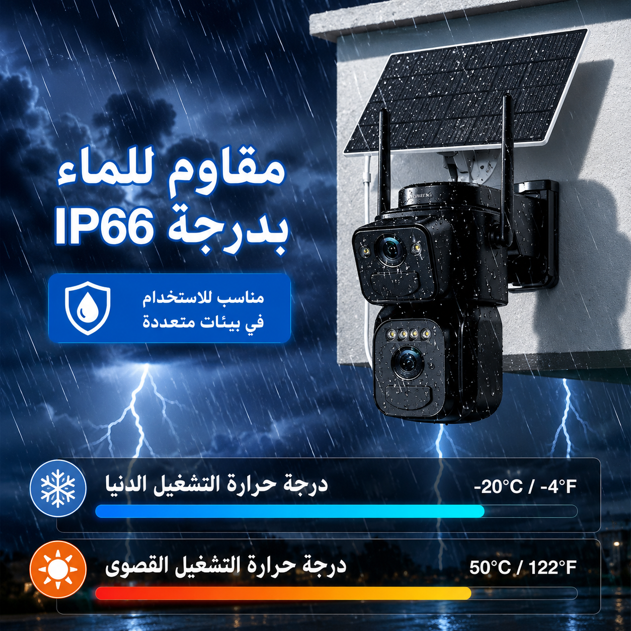 كاميرا مراقبة شمسية 4G بدقة فائقة وعدستين مع زوم 36X